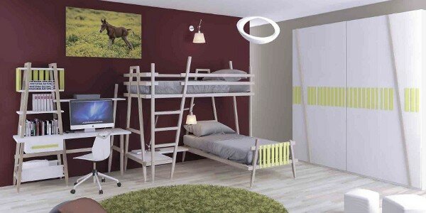 Cameretta con letti doppi per bambini 